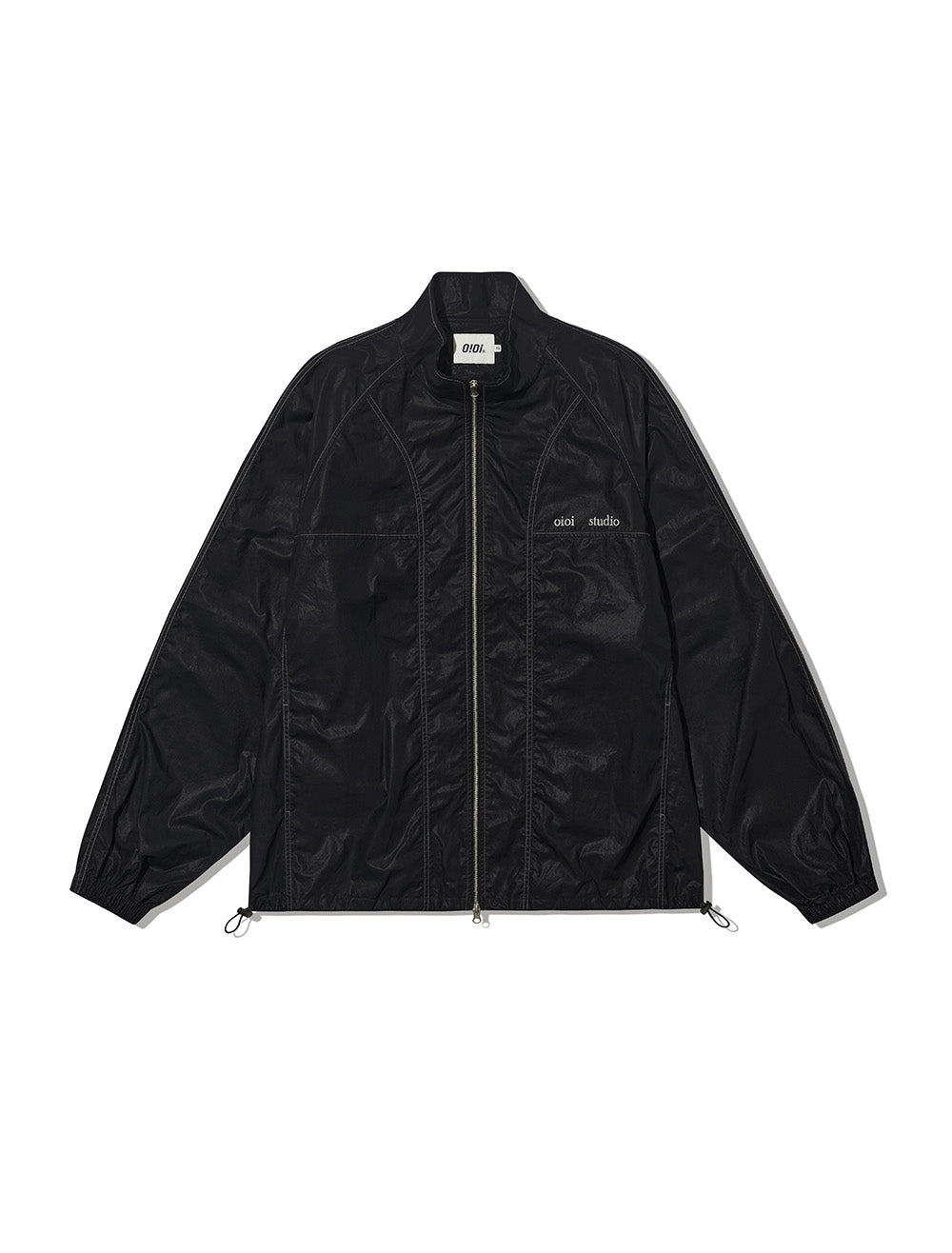 O!Oi LAYERED LOGO COATING WINDBREAKER BLACK