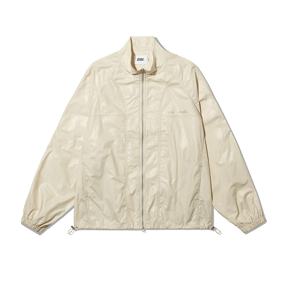 O!Oi LAYERED LOGO COATING WINDBREAKER IVORY