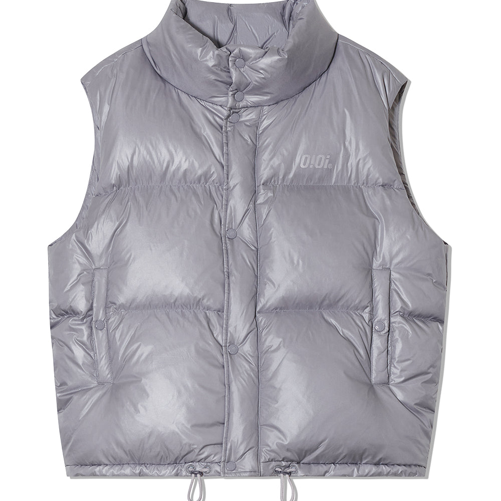 O!Oi SIGNATURE GLOSSY DOWN VEST SILVER