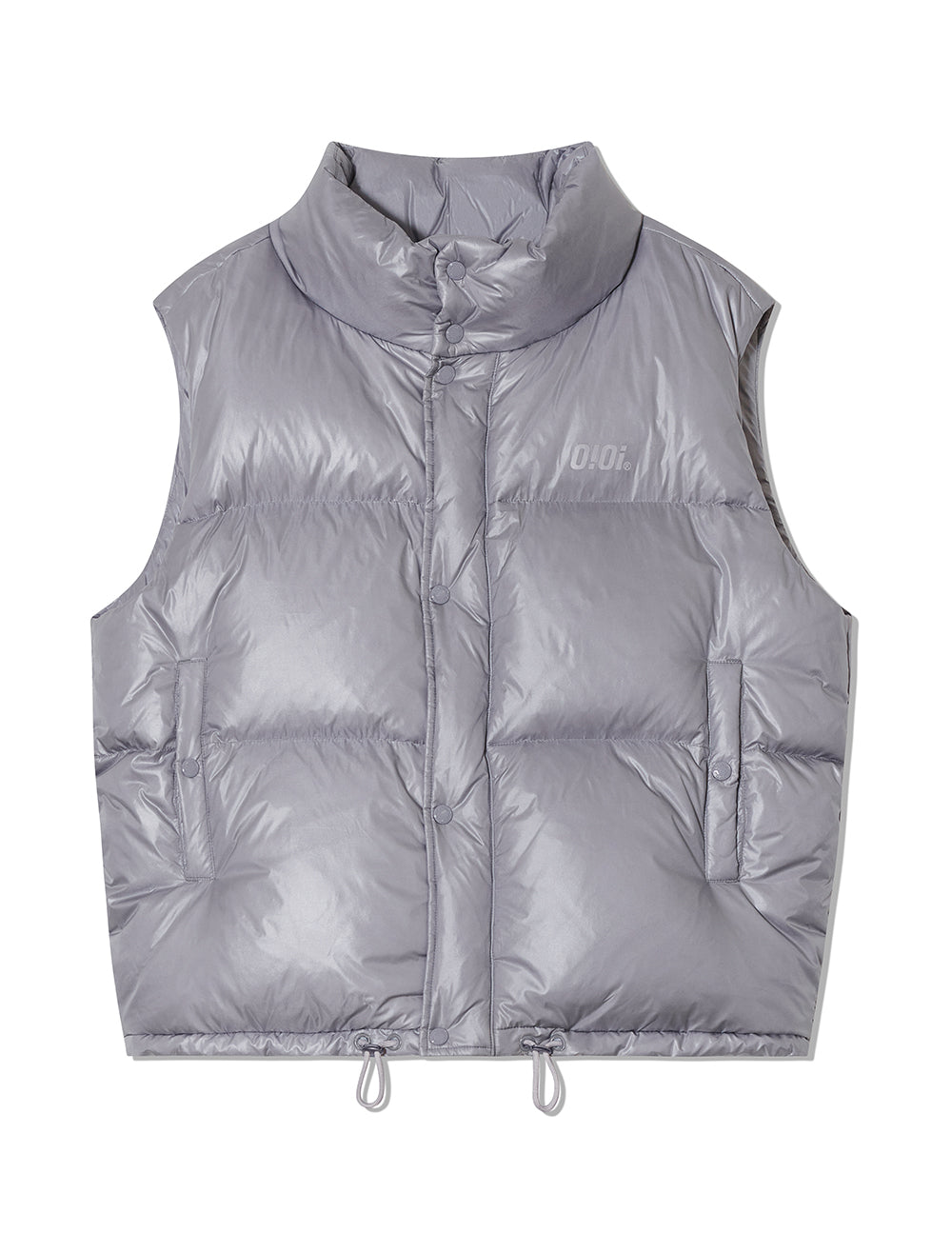 O!Oi SIGNATURE GLOSSY DOWN VEST SILVER