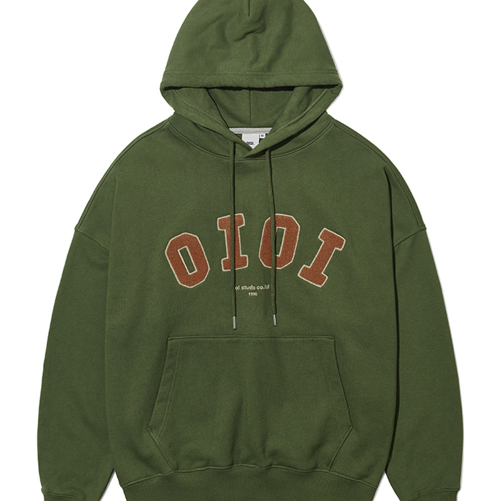 O!Oi SIGNATURE BOUCLE HOODIE KHAKI