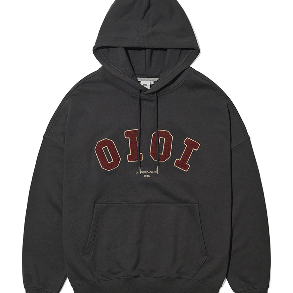 O!Oi SIGNATURE BOUCLE HOODIE DARK GREY