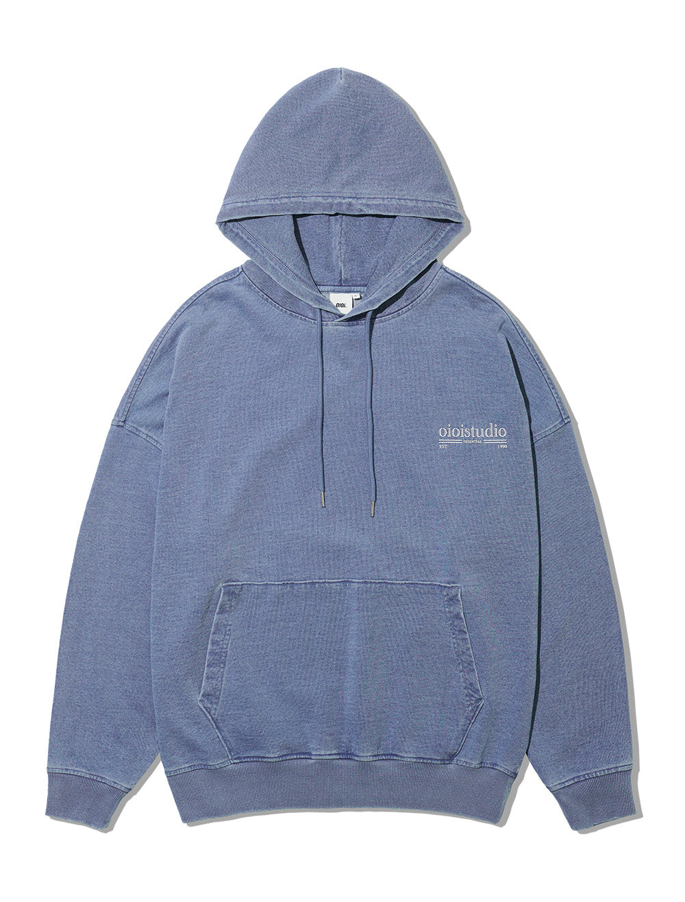 O!Oi LAYERED LOGO HOODIE LIGHT BLUE