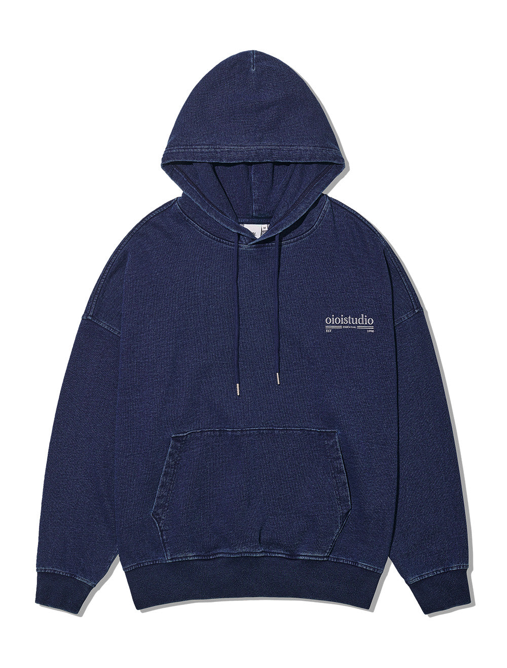 O!Oi LAYERED LOGO HOODIE DEEP BLUE