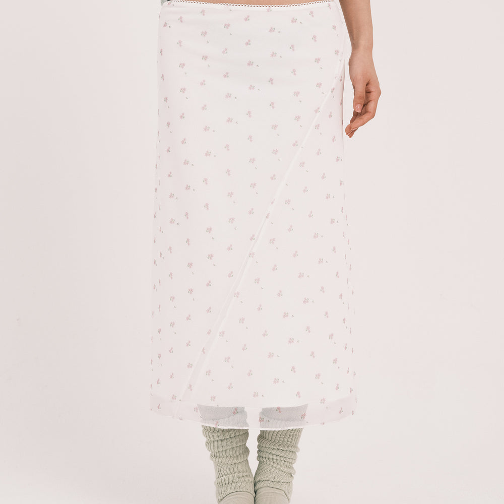 GRVB SHEER FLORAL SKIRT