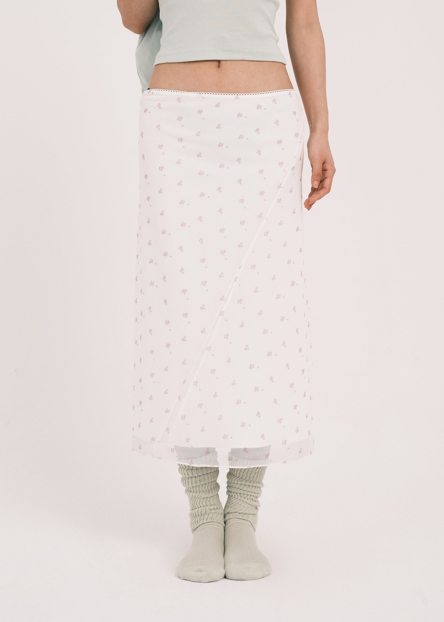 GRVB SHEER FLORAL SKIRT