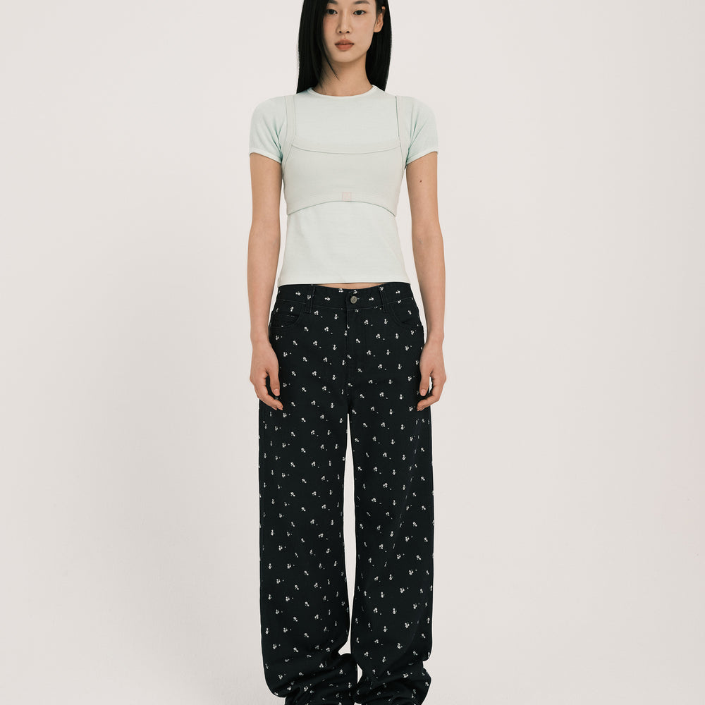 GRVB FLORAL TWILL MINI DUNE PANTS