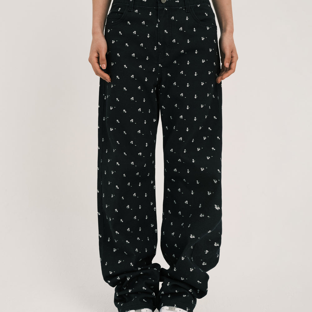 
                      
                        GRVB FLORAL TWILL MINI DUNE PANTS
                      
                    