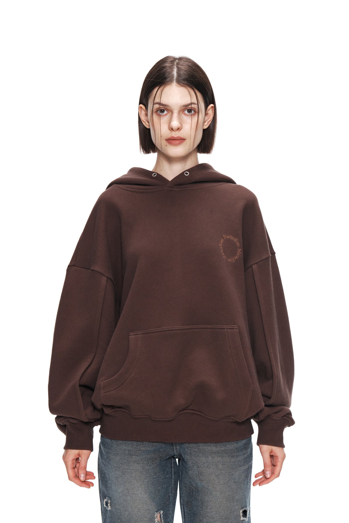 MATIN KIM OBLIQUE POCKET HOODY