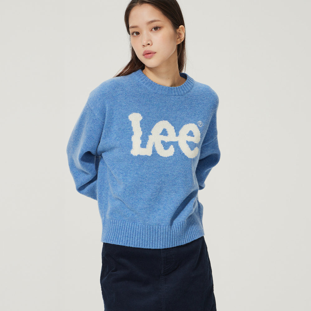 LEE Big Twitch Logo Knit Blue