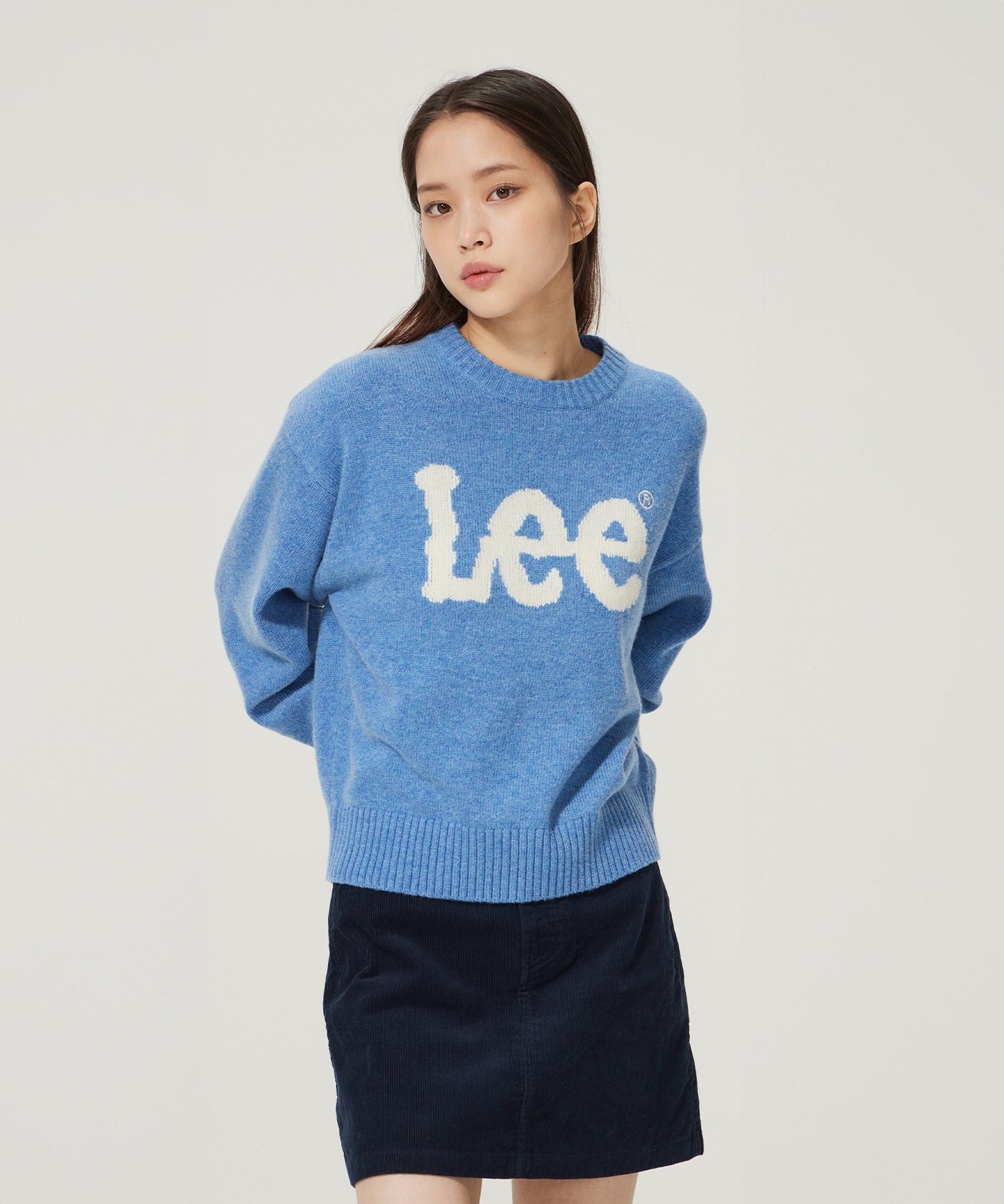 LEE Big Twitch Logo Knit Blue