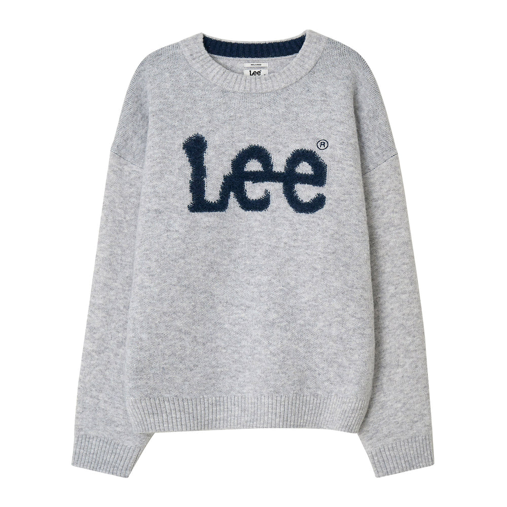 LEE Big Twitch Logo Knit Light Grey