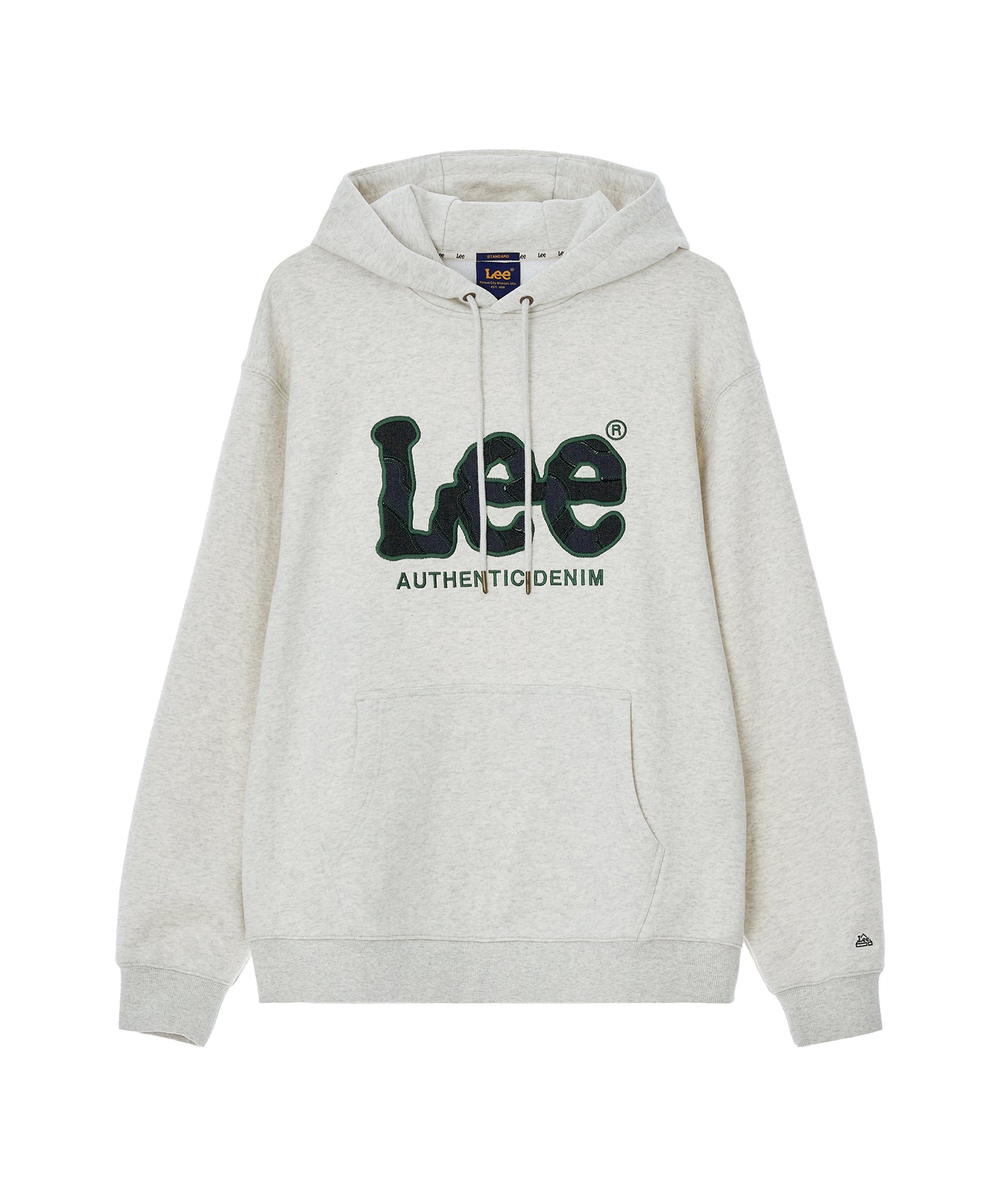 LEE Big Twitch Denim Applique Hoodie Oatmeal