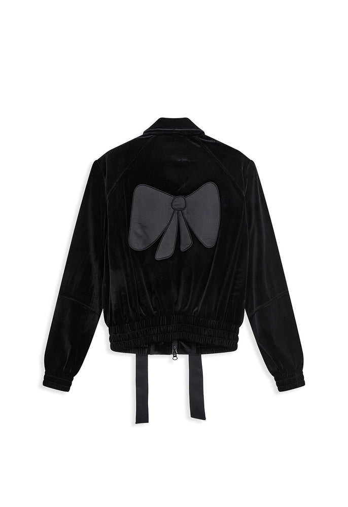 
                  
                    OPEN YY TIE VELVET BOMBER JACKET BLACK
                  
                