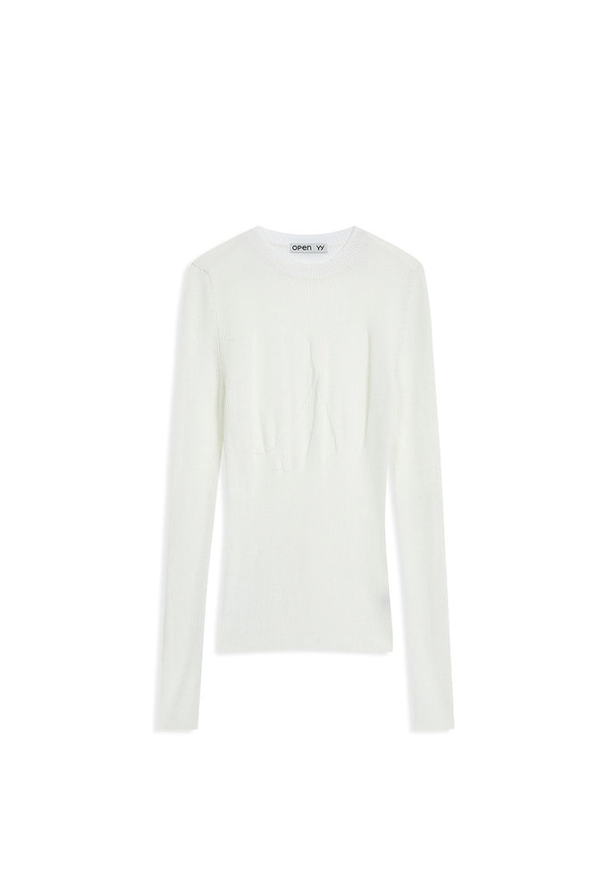 OPEN YY RIBBON RIB KNIT IVORY