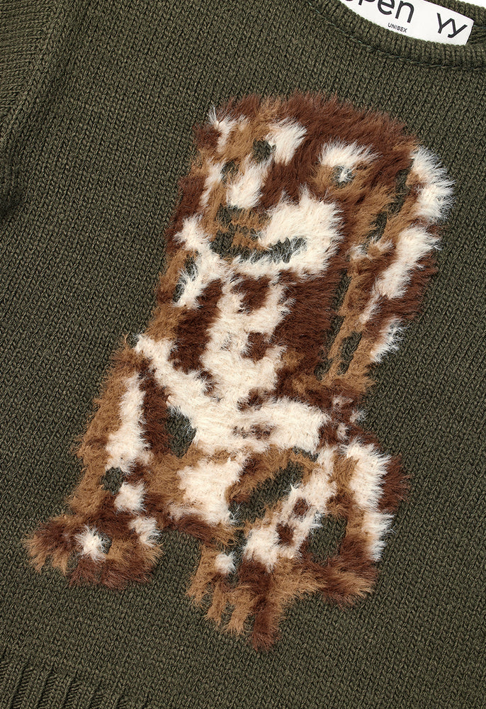 
                  
                    OPEN YY SHAGGY JACQUARD DOG SWEATER KHAKI
                  
                