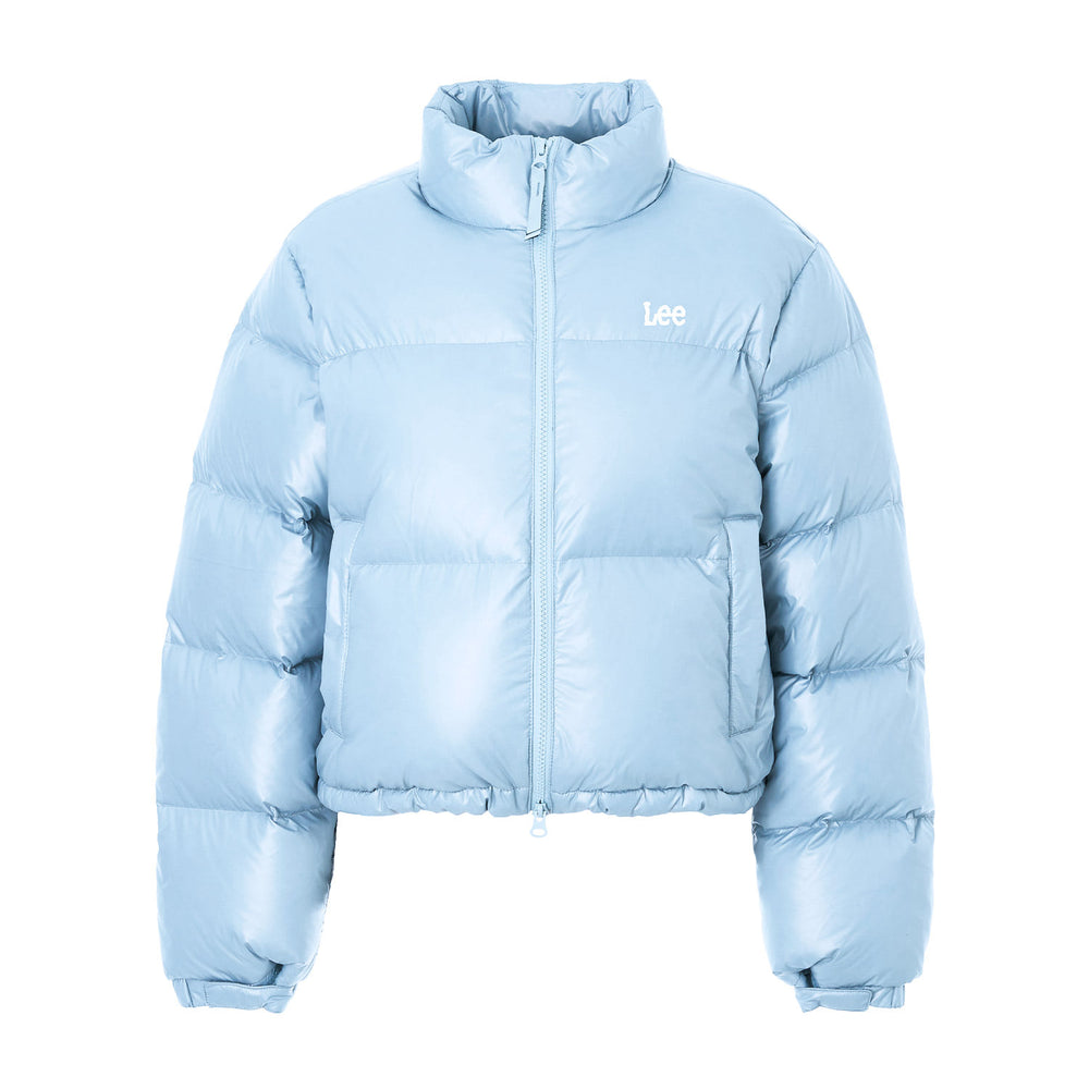 LEE Women Glossy Short Down Jacket Light Blue