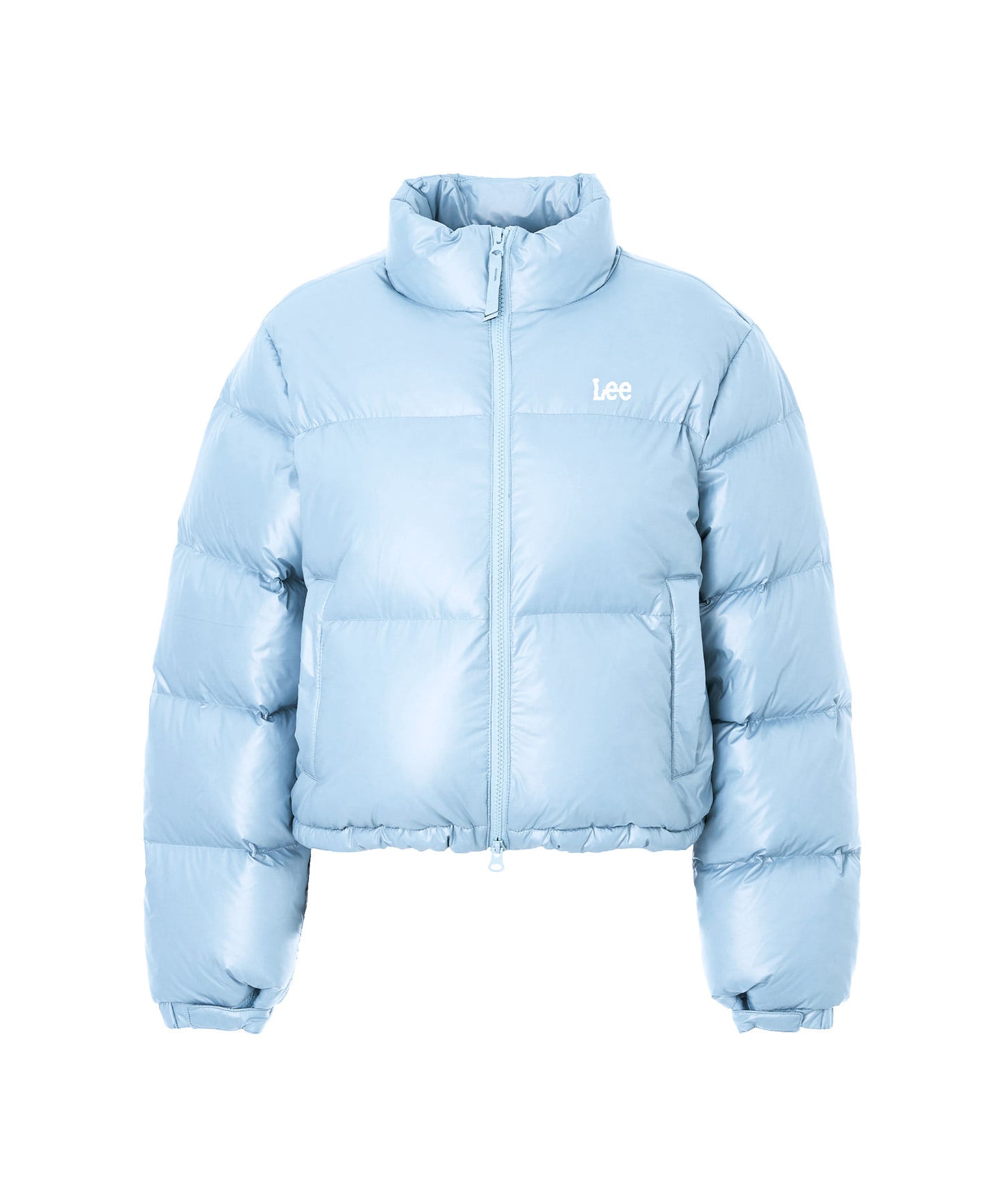 LEE Women Glossy Short Down Jacket Light Blue