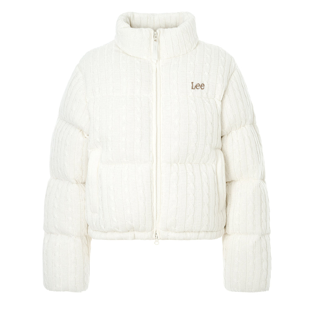 LEE Women Knit Crop Down Jacket Ivory