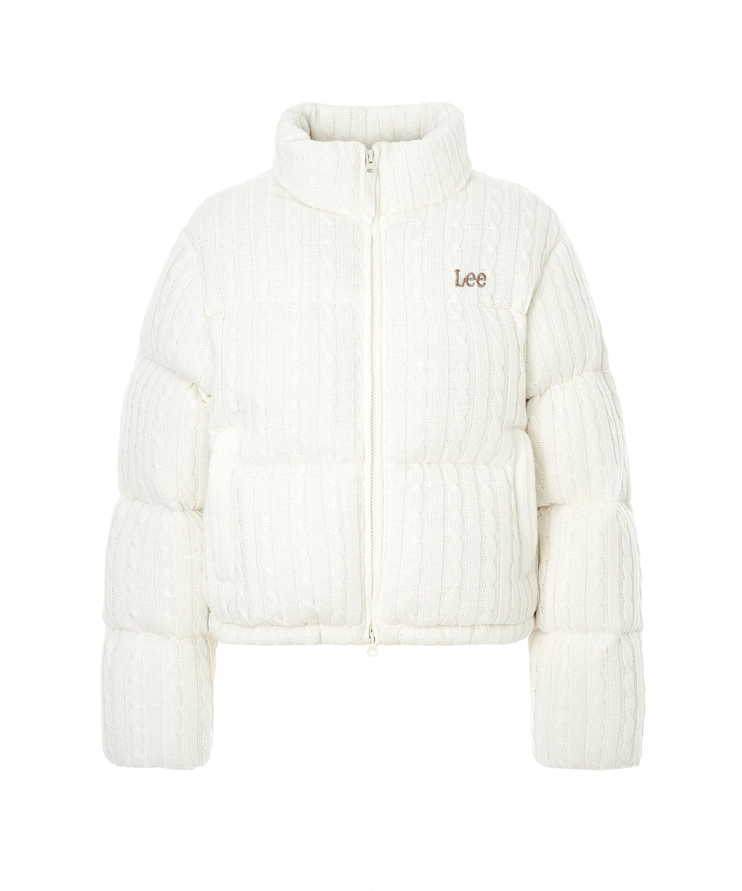 LEE Women Knit Crop Down Jacket Ivory