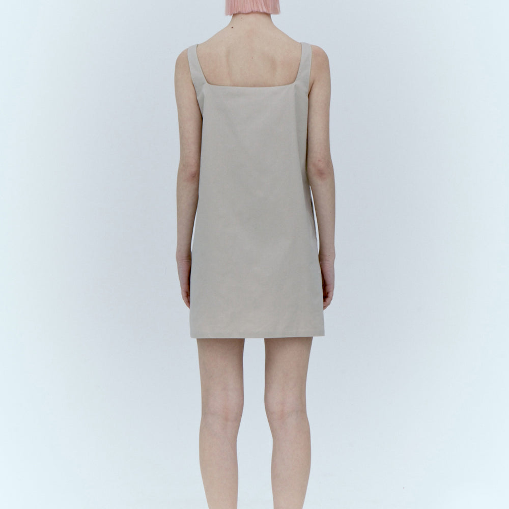 
                  
                    SQUARE NECK MINI DRESS - BEIGE
                  
                