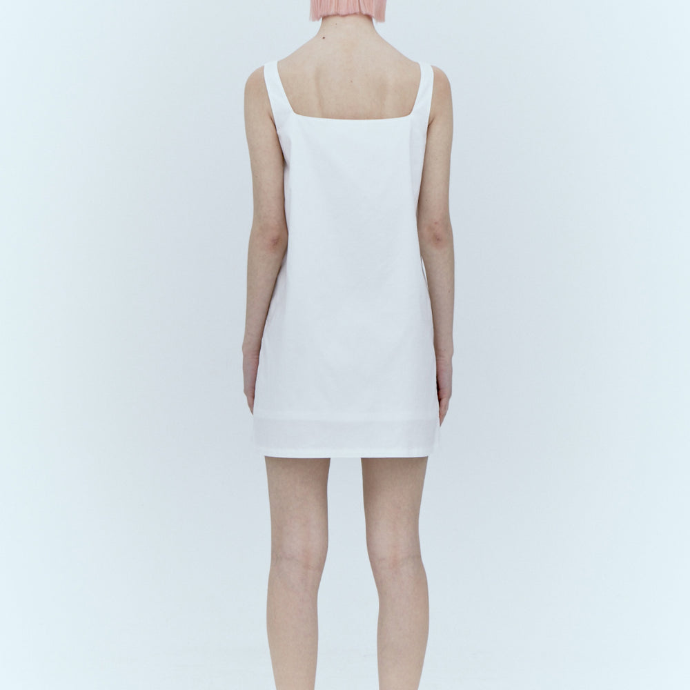 
                  
                    SQUARE NECK MINI DRESS - WHITE
                  
                