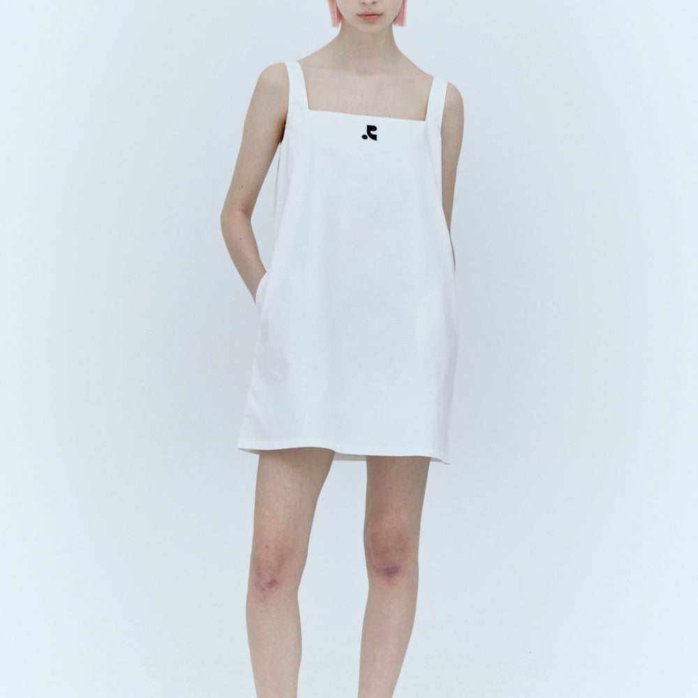 
                  
                    SQUARE NECK MINI DRESS - WHITE
                  
                