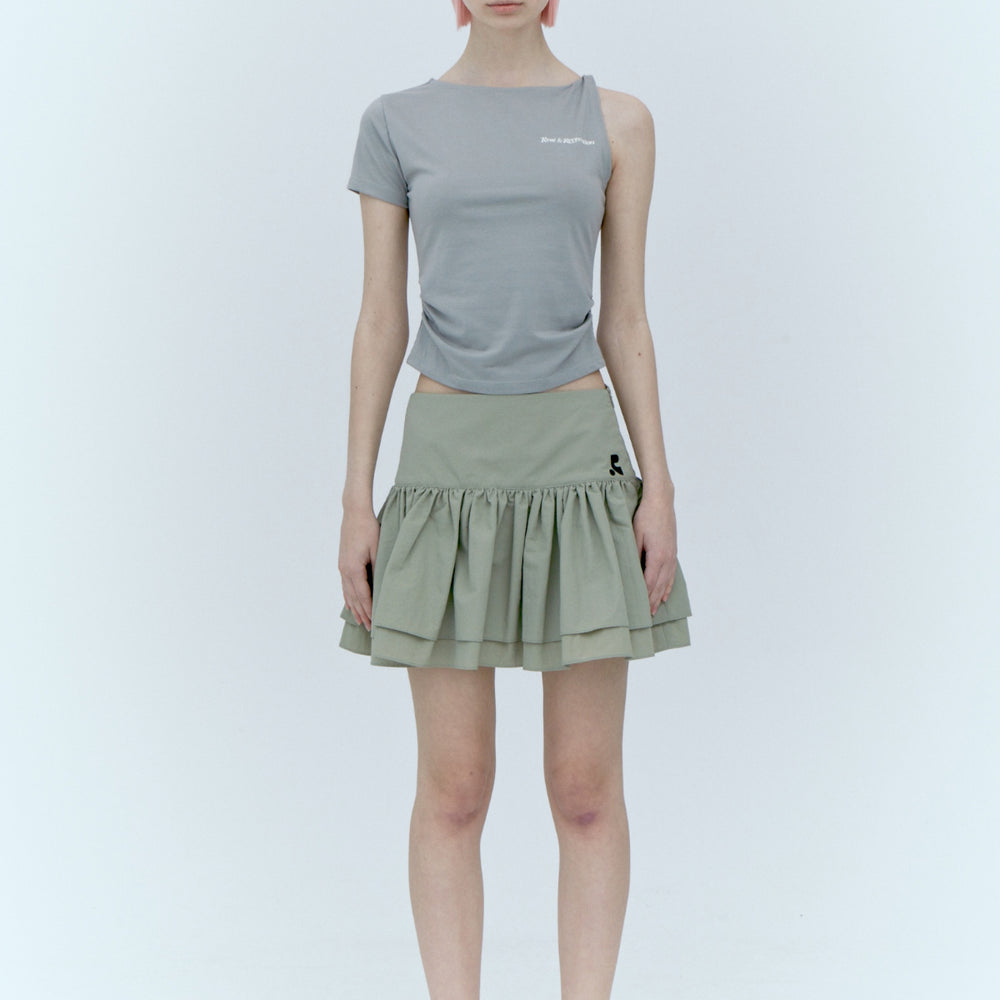 
                      
                        RUFFLE MINI SKIRT - KHAKI
                      
                    