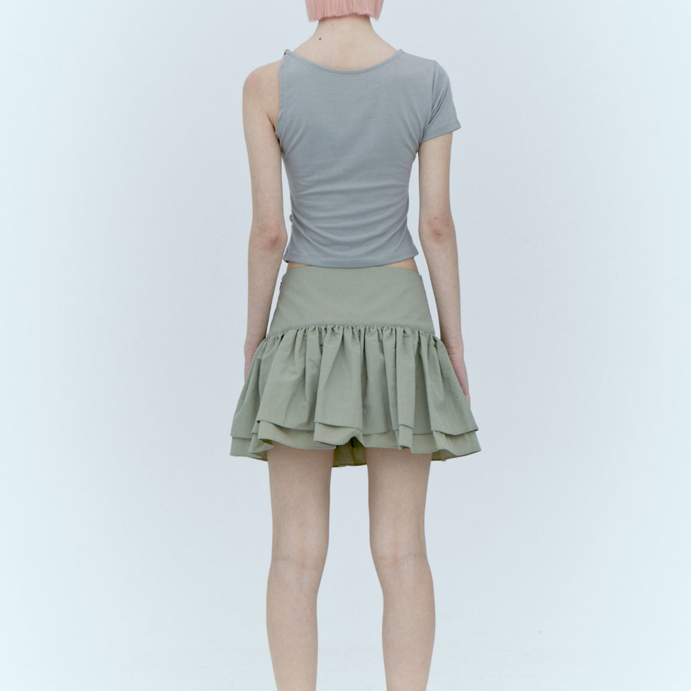 
                      
                        RUFFLE MINI SKIRT - KHAKI
                      
                    