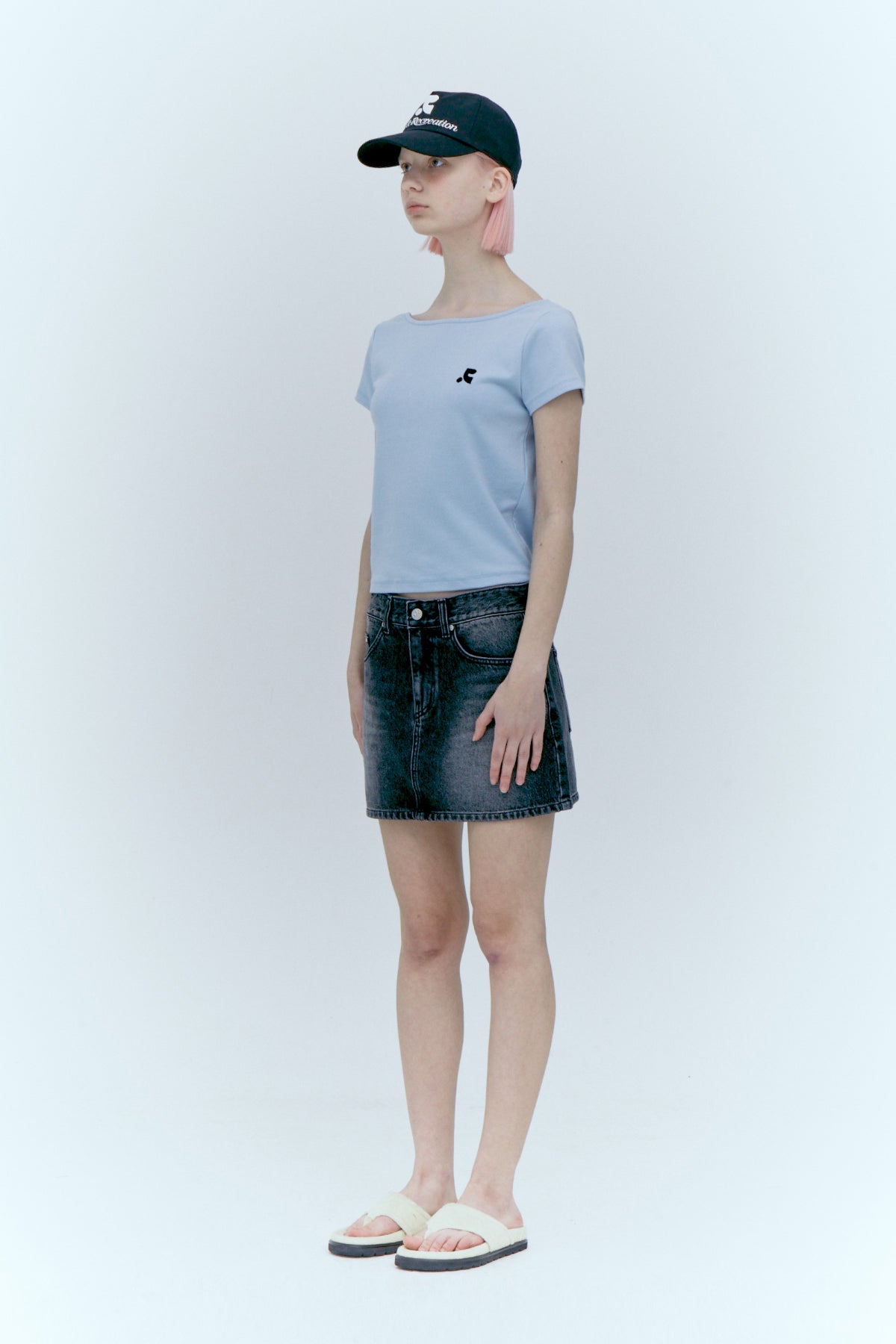 DENIM MINI SKIRT - BLACK