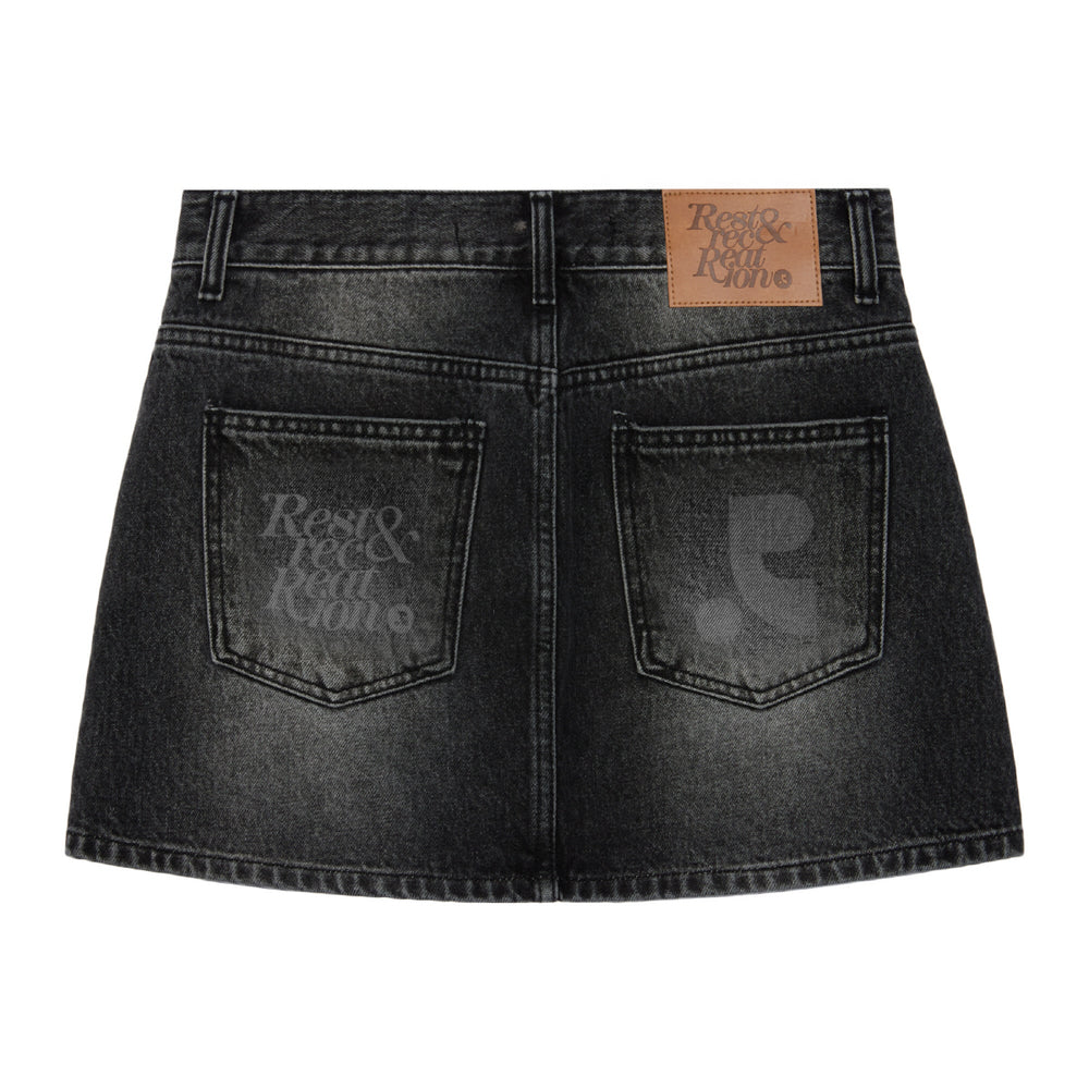 
                      
                        DENIM MINI SKIRT - BLACK
                      
                    