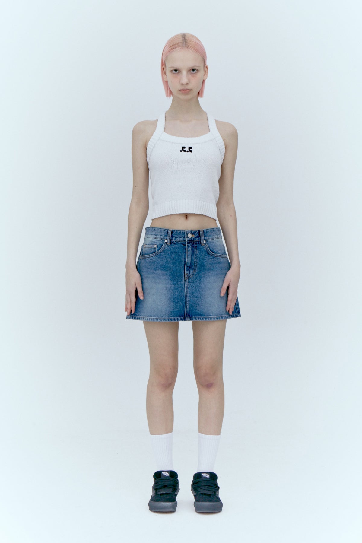 DENIM MINI SKIRT - BLUE