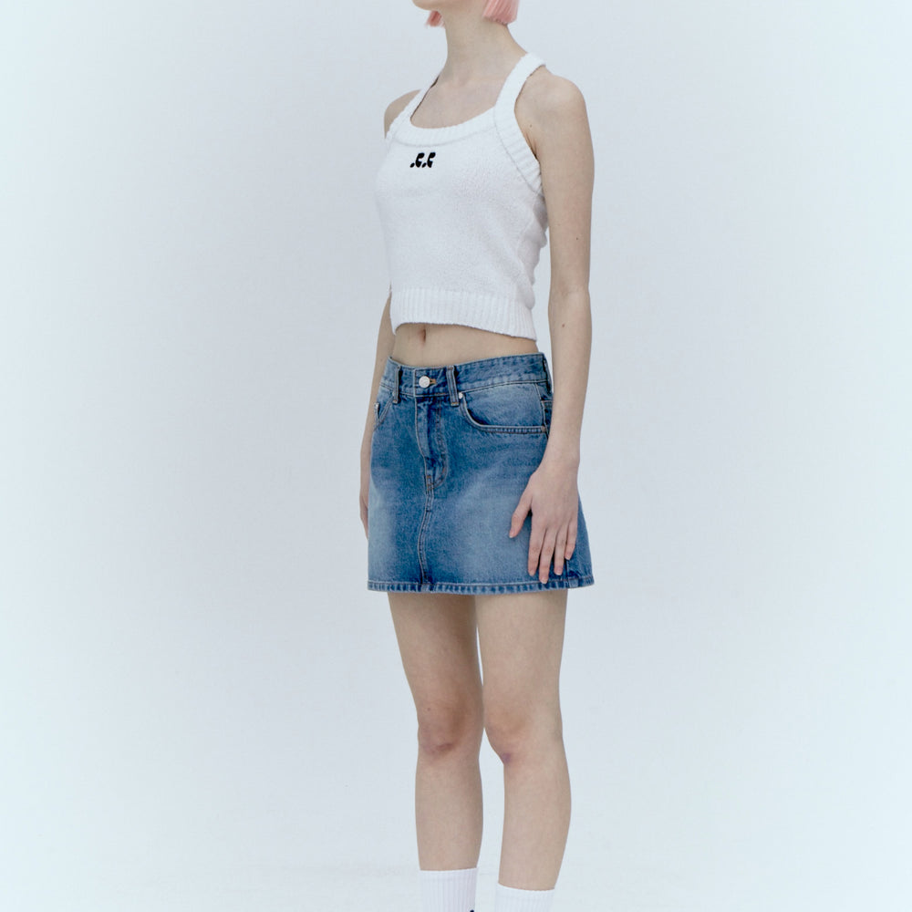 DENIM MINI SKIRT - BLUE