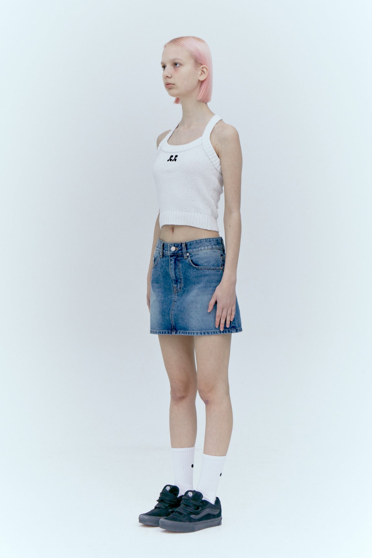 DENIM MINI SKIRT - BLUE