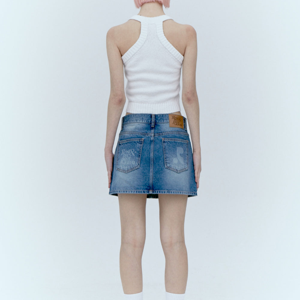 
                  
                    DENIM MINI SKIRT - BLUE
                  
                