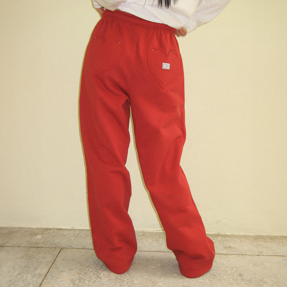 
                  
                    RONRON BACK HEART STITCH POCKET SWEAT JOGGER PANTS RED
                  
                