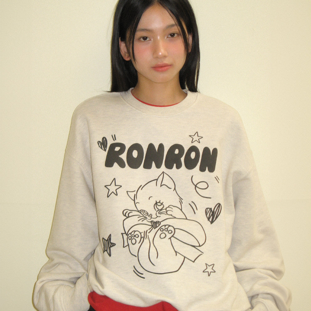 
                  
                    RONRON EMBO KITSCH CAT SWEATSHIRT OATMEAL
                  
                