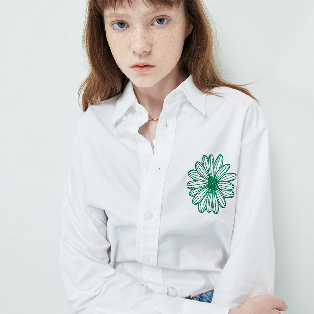 MARDI OXFORD SHIRT_WHITE GREEN