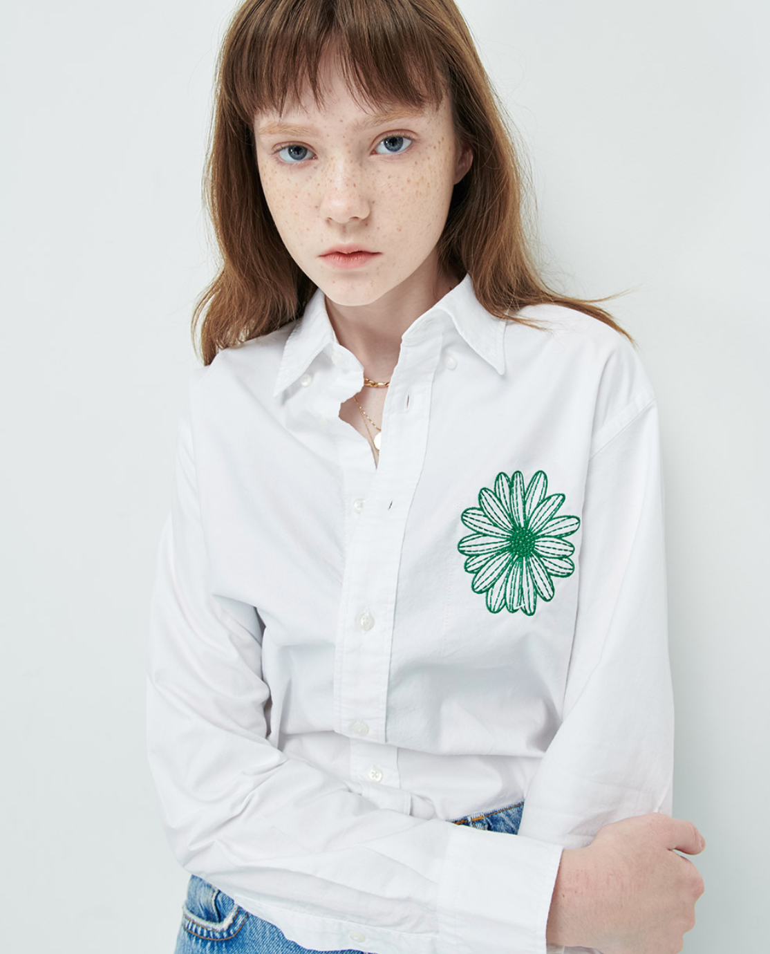 MARDI OXFORD SHIRT_WHITE GREEN