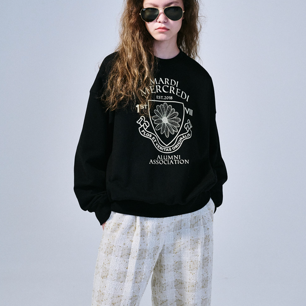 MARDI SWEATSHIRT ALUMNI EMBLEM_BLACK CREAM