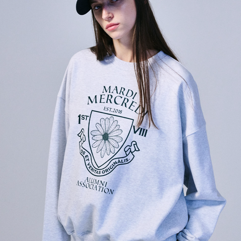 MARDI SWEATSHIRT ALUMNI EMBLEM_HEATHER DEEPGREEN