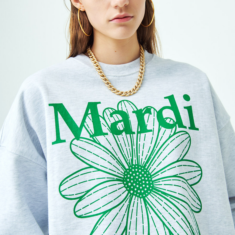 MARDI SWEATSHIRT FLOWERMARDI_HEATHER GREEN