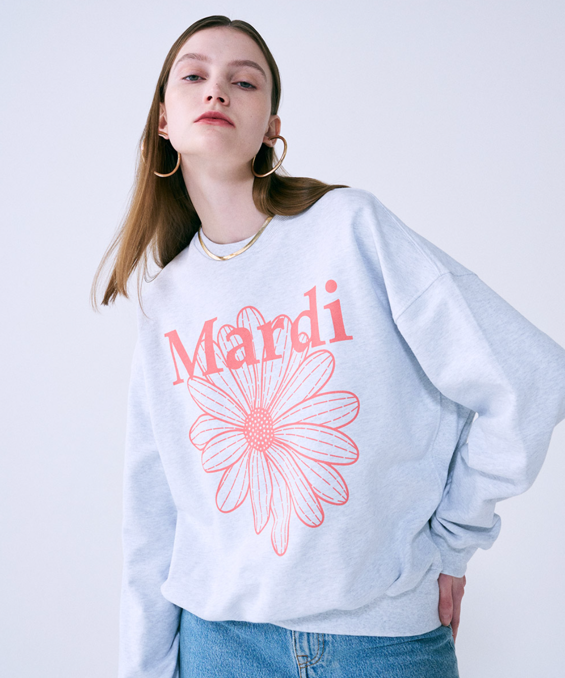 MARDI SWEATSHIRT FLOWERMARDI_HEATHER CORAL