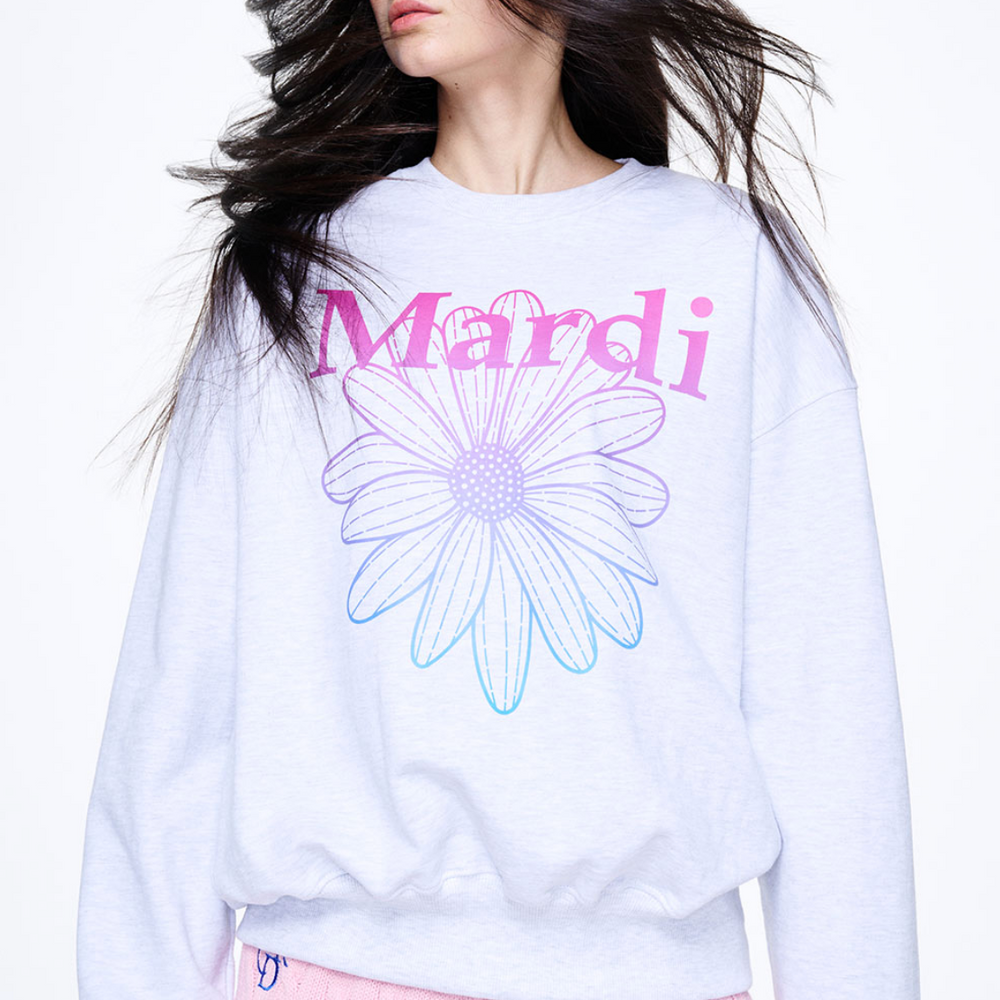 MARDI SWEATSHIRT FLOWERMARDI GRADATION_HEATHER PURPLE