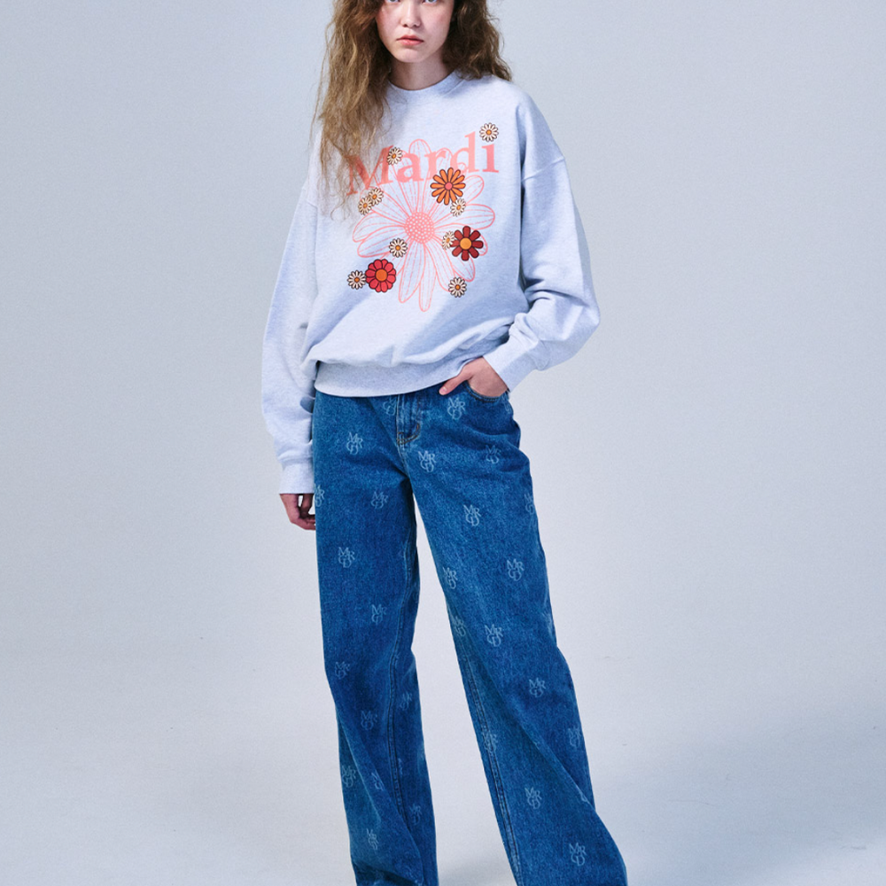 MARDI SWEATSHIRT FLOWERMARDI BLOSSOM_HEATHER CORAL