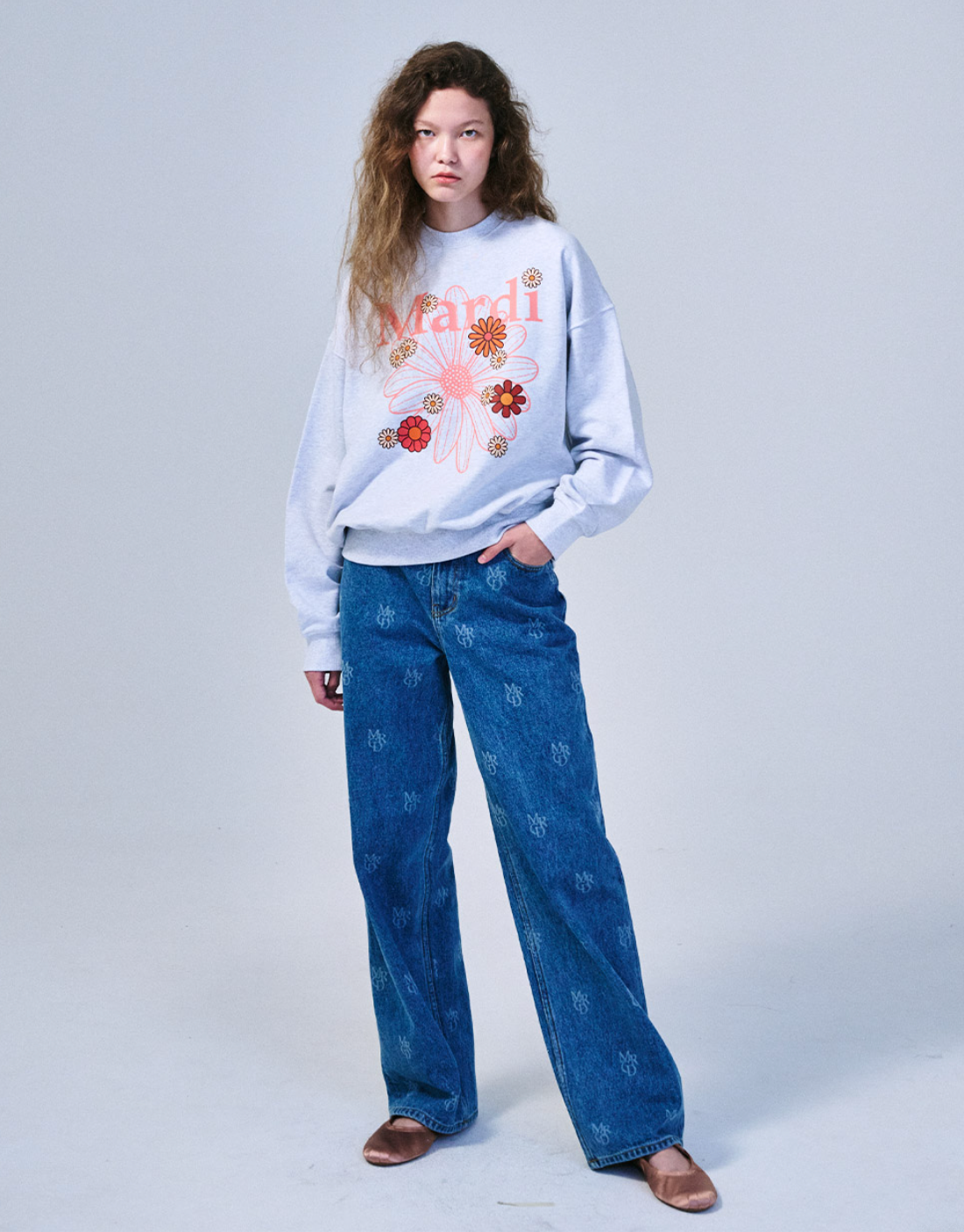 MARDI SWEATSHIRT FLOWERMARDI BLOSSOM_HEATHER CORAL