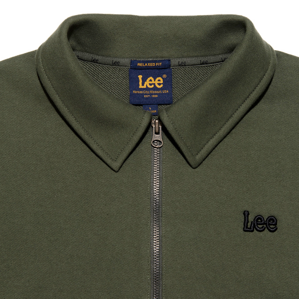 LEE Small Twitch Half Zip Up Collar Sweatshirt KHAKI