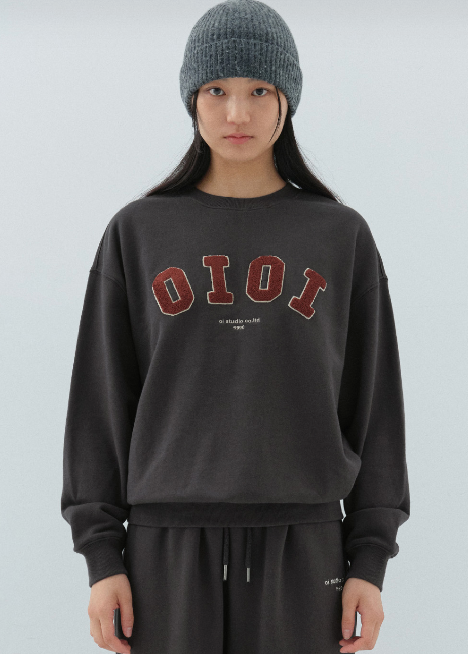 O!Oi SIGNATURE BOUCLE SWEATSHIRT DARK GREY