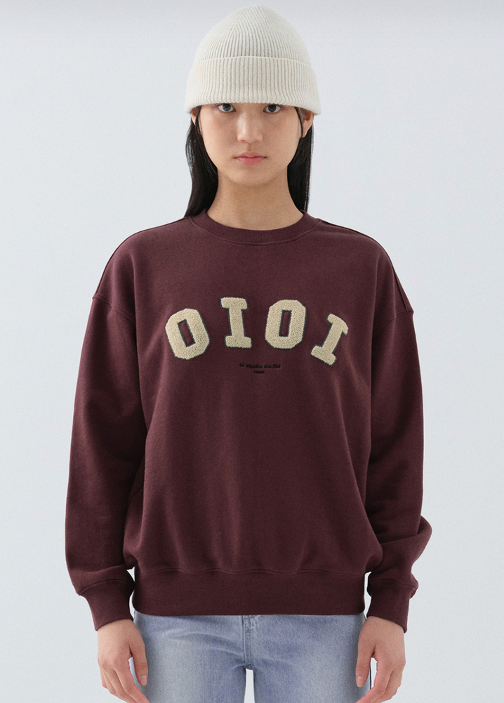 O!Oi SIGNATURE BOUCLE SWEATSHIRT BURGUNDY