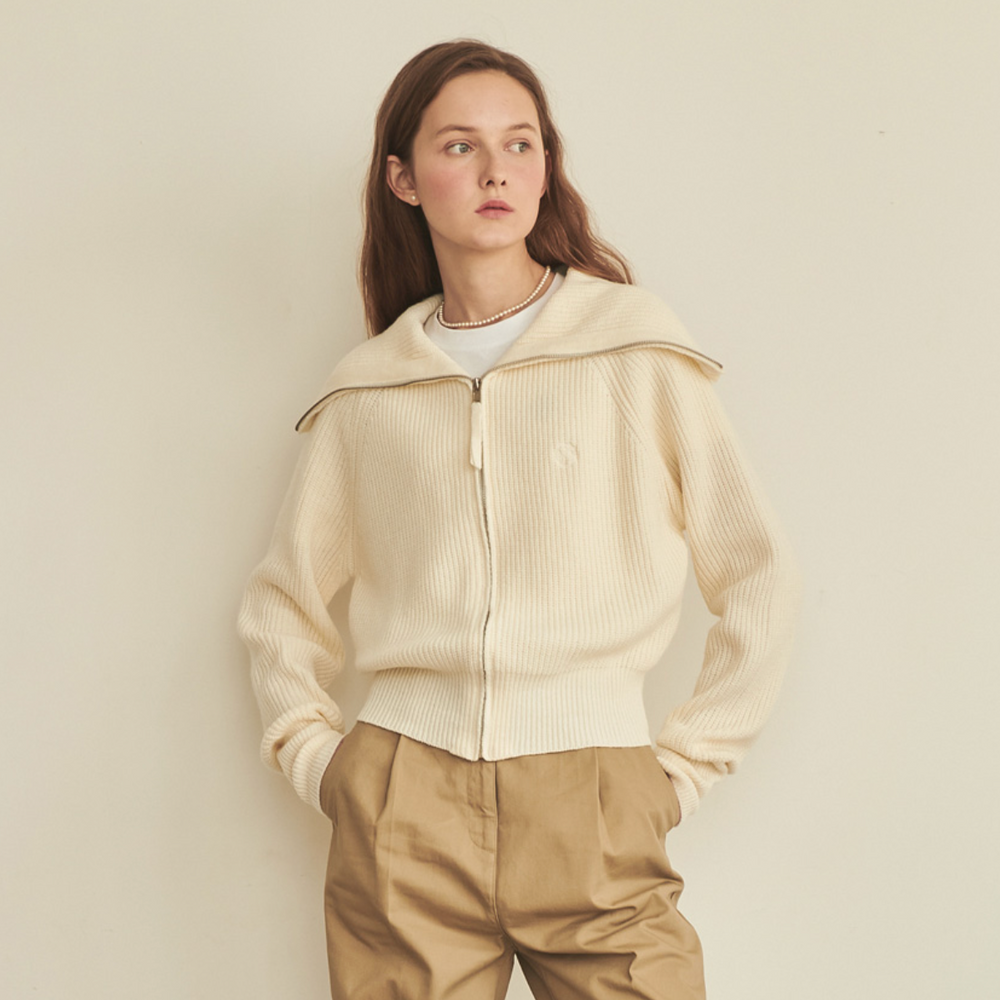 
                  
                    RONRON Sailor Zip Up Cashmere Wool Knit Ivory
                  
                